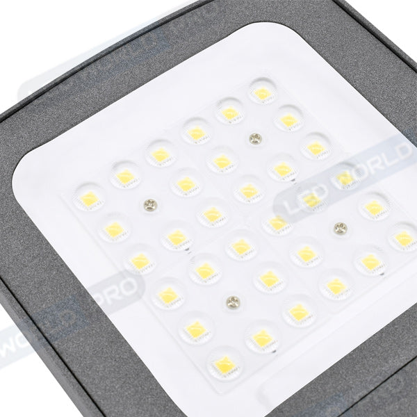 Projecteur LED filaire  - Série ELITE V2 - 60 Watts - 10 200 Lumens - 170 Lumens/Watt - Angle 90° - IP66 - IK08 - 32 x 22 x 5 cm - 4000K - Couleur GRIS - Transformateur INVENTRONICS - Garantie 5 ans