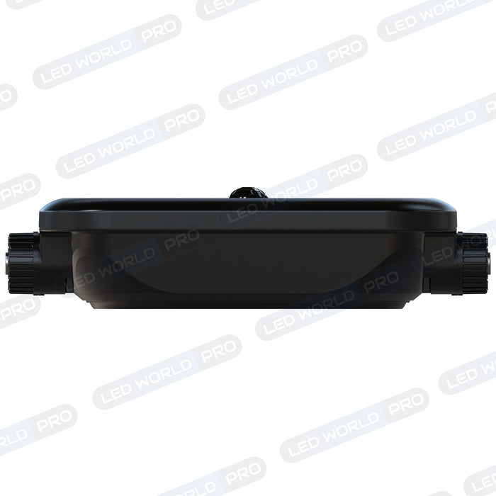 Projecteur LED solaire - Série SECURITY V4 - CCT (3000k/4000k/6000k) - Rendu lumineux 200 Watts - 1600 Lumens - Angle 90° - IP65 - Lampe 23 x 18 x 5 cm - Panneau MONOCRISTALLIN FULL BLACK 27 x 18 x 2 cm - Avec détecteur de mouvement - Avec télécommande