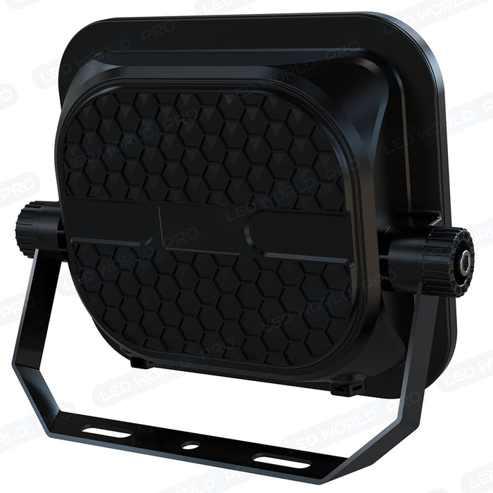 Projecteur LED solaire - Série SECURITY V4 - CCT (3000k/4000k/6000k) - Rendu lumineux 200 Watts - 1600 Lumens - Angle 90° - IP65 - Lampe 23 x 18 x 5 cm - Panneau MONOCRISTALLIN FULL BLACK 27 x 18 x 2 cm - Avec détecteur de mouvement - Avec télécommande