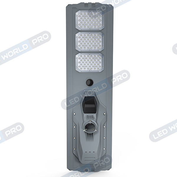 Pack lampadaire complet 6 mètres : Lampe solaire Série STARSHIP ULTRA 8500 - 2000 Watts - 8500 Lumens - 3000K + Mât STANDARD 6 mètres au choix (Série STANDARD V1 EVO ou Série STANDARD V4 EVO - Avec trappe)