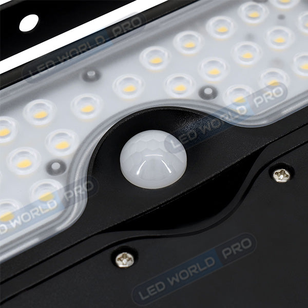 Pack de 2x Projecteurs LED solaires avec détecteur de mouvement - Série SOFT V1 - 500 Lumens - 23 x 15 x 4 cm - Angle 90° - IP65 - 4000k - Panneau solaire MONOCRISTALLIN - Avec détecteur de mouvement - Garantie 5 ans