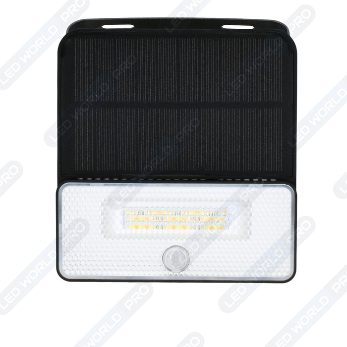 Projecteur LED solaire détecteur - Série SOFT V2 - 1000 Lumens - CCT (Couleur Changeante en Température) - Angle 120° - IP54 - 14 x 11 x 3 cm  - Panneau solaire MONOCRISTALLIN - Avec détecteur de mouvement - Capteur crépusculaire - 4 Modes