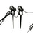 Pack de 4x Balises / Bornes LED Solaires à piquet - Série SPIKE - 2 x 50 Watts - 2x 130 Lumens - Angle 30° - IP65 - 3000K - 4 Modes - Cable 2x 2 mètres - Avec capteur crépusculaire - Panneau MONOCRISTALLIN