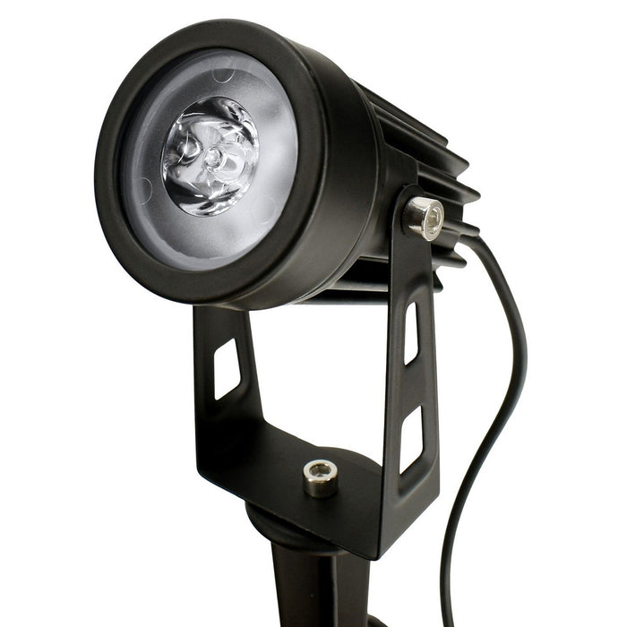 Pack de 4x Balises / Bornes LED Solaires à piquet - Série SPIKE - 2 x 50 Watts - 2x 130 Lumens - Angle 30° - IP65 - 3000K - 4 Modes - Cable 2x 2 mètres - Avec capteur crépusculaire - Panneau MONOCRISTALLIN