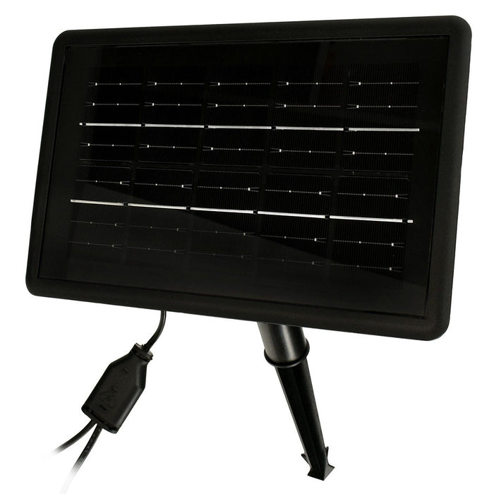 Pack de 4x Balises / Bornes LED Solaires à piquet - Série SPIKE - 2 x 50 Watts - 2x 130 Lumens - Angle 30° - IP65 - 3000K - 4 Modes - Cable 2x 2 mètres - Avec capteur crépusculaire - Panneau MONOCRISTALLIN