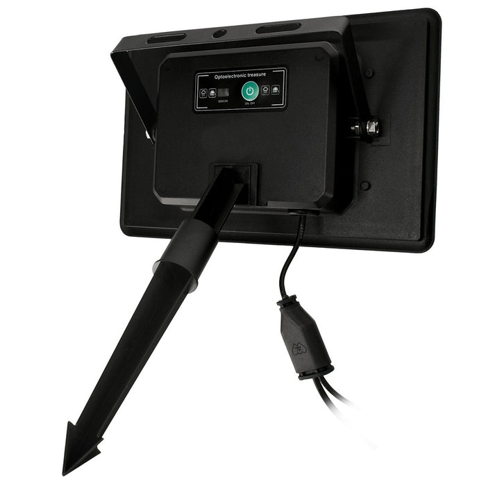 Pack de 4x Balises / Bornes LED Solaires à piquet - Série SPIKE - 2 x 50 Watts - 2x 130 Lumens - Angle 30° - IP65 - 3000K - 4 Modes - Cable 2x 2 mètres - Avec capteur crépusculaire - Panneau MONOCRISTALLIN