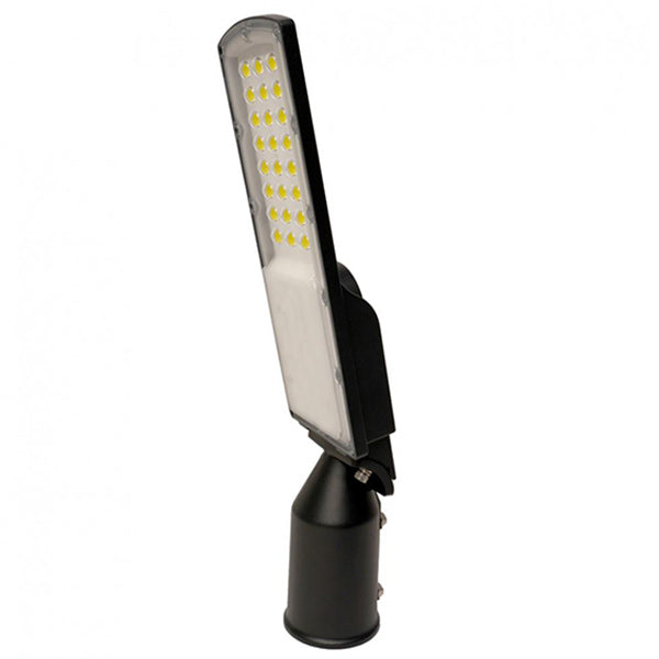 Lampe de rue filaire - Série STAR200 - 15 Watts - 3000 Lumens - 200 Lumens/Watt - Angle 146° x 98° - IP66 - 5200K - 44 x 11 x 8 cm - Tube d'insertion 60mm - Lentilles en PMMA - Support ajustable - Structure en ALUMINIUM - Garantie 5 ans