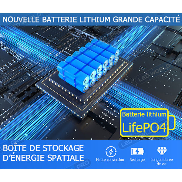 Pack de 2x Lampes de rue solaires - Série STARSHIP ULTRA BLACK - 1600 Watts - 4400 Lumens - 3000k - Angle 140*70° - IP65 - Structure aluminium - Dimensions 98 x 22 x 8 cm - Tube 60mm - Contrôle intelligent - Détecteur de mouvement - Télécommande