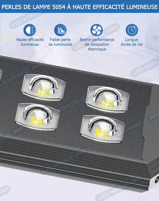 Pack lampadaire complet 4 mètres : Lampe solaire Série STARSHIP ULTRA BLACK 1600 Watts - 4400 Lumens - 3000K + Mât STANDARD 4 mètres au choix ( V1 EVO ou V4 ECO - Avec trappe) + Adaptateur ajustable 80/60mm