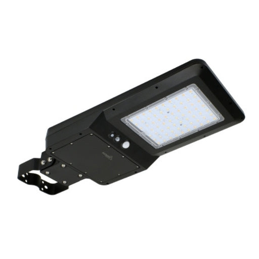 Lampe de rue et parking Solaire - Série STREET EVO V2 6000 – Rendu lumineux 600 Watts - 6000 Lumens - CCT Ajustable - 140x70° - Télécommande - Détecteur de mouvement - 71 x 29 x 7 cm – Installation sur mât et murale - Garantie 5 ans