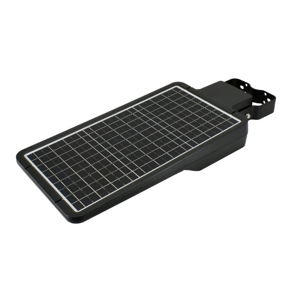 Lampe de rue et parking Solaire - Série STREET EVO V2 6000 – Rendu lumineux 600 Watts - 6000 Lumens - CCT Ajustable - 140x70° - Télécommande - Détecteur de mouvement - 71 x 29 x 7 cm – Installation sur mât et murale - Garantie 5 ans