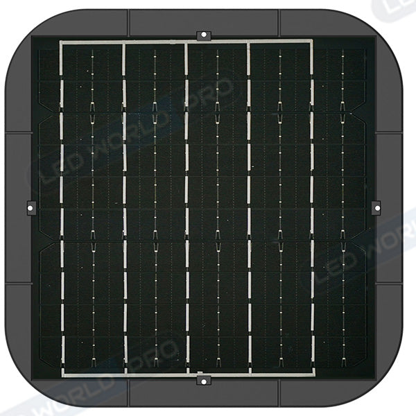 Pack lampadaire solaire complet 5 mètres : Lampe solaire - Série OVNI SUNFLOWER V2 - 250 Watts - CCT(3000k+6500k) + Mât STANDARD V1 EVO 5 mètres + Adaptateur 60/80mm