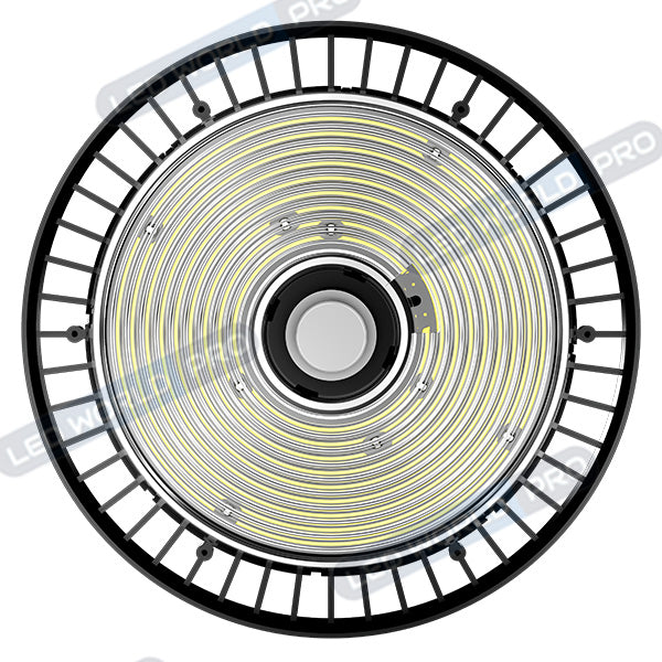Pack de 4x Lampes industrielles UFO - Série SWITCH - Puissance ajustable 200 Watts (100/150/200watts) - 36 000 Lumens - 180 Lumens/Watt - Angle 90° - IP65 - IK08 - 4000k/5000k - 36 x 36 x 15 cm - Transformateur SOSEN - Dimmable 1-10V - Garantie 5 ans