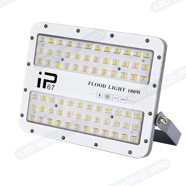 Projecteur LED filaire - Série ELITE - 100 Watts - 12 000 Lumens - 120 Lumens / Watt -  Angle 140x70° - IP67 - Protection à l'impact IK08 - 26 x 20 x 4 cm - Couleur 4500k