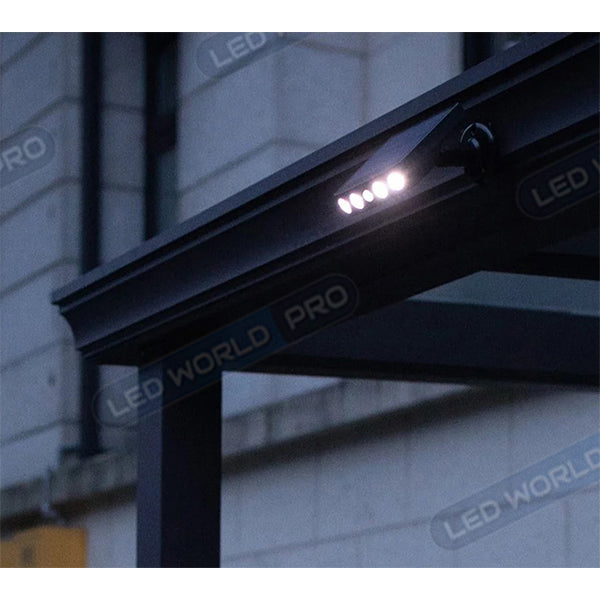 Pack 2x Projecteurs / Lampes de sécurité solaires LED multifonctionnelles - Série HYPNOSE - Rendu lumineux 80 Watts - 600 Lumens - Multi angles d'installation 360° - IP65 - 14 x 11 x 3 cm - Détecteur de mouvement - 3 Modes - Modèle blanc - 6000k
