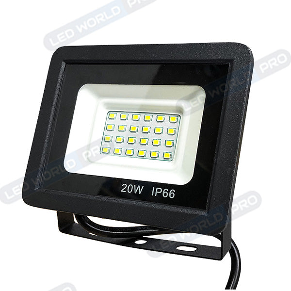Projecteur LED filaire - Série PAD - 10 Watts - 1000 Lumens - 100 Lumens/Watt - Angle 120° - IP66 - 10 x 7 x 3 cm - Modèle noir - 6000k