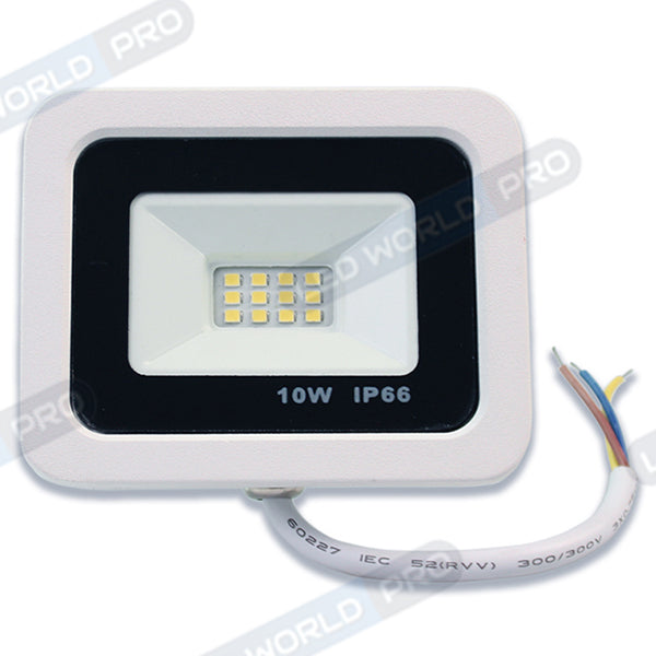 Projecteur LED filaire - Série PAD - 10 Watts - 1000 Lumens - 100 Lumens/Watt - Angle 120° - IP66 - 10 x 7 x 3 cm - Modèle blanc - 6000k