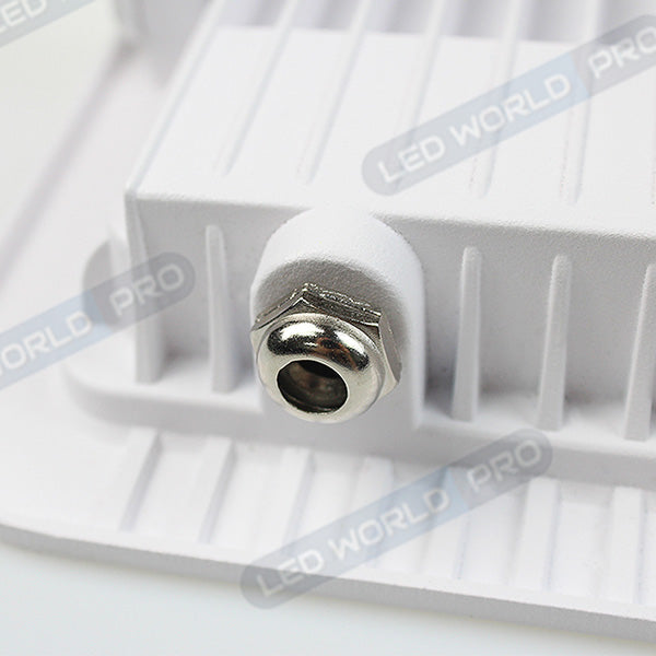 Projecteur LED filaire - Série PAD - 20 Watts - 2000 Lumens - 100 Lumens/Watt - Angle 120° - IP66 - 13 x 8 x 3 cm - Modèle blanc - 6000k