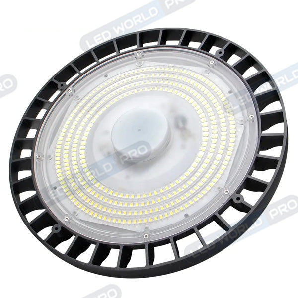 Lampe industrielle UFO - CCT (Couleur Changeante en Température) - Série SAPHIR V2 - 100 Watts - 16 000 Lumens - 160 Lumens/Watt - Angle 120° - IP65 - IK08 - 30 x 8 cm - Dimmable - Transformateur OSRAM - Flicker Free - Garantie 5 ans
