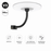 Support mural ou de mât pour lampe – Perpendiculaire rond - CIRCLE V3 – Diamètre 60mm – Longueur 50cm – Couleur NOIR - Modèle renforcé avec antirouille