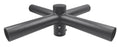 Pack lampadaire filaire complet quadruple tête 3/4/5/6 mètres au choix : 4x Lampes filaires Série STARPRO + Mât EVO - Entraxe des trous 200mm - Noir