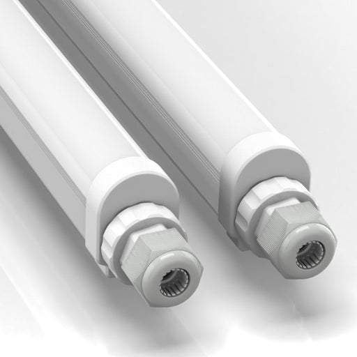 Pack de 25x Réglettes LED étanches - Série ECO140 - Version HAUT RENDEMENT-  Non connectables - 45 Watts - 6300 Lumens - 140 Lumens/Watt - 150 x 3,6 x 4,8 cm - IP65 - 4000K/5700K - Garantie 5 ans