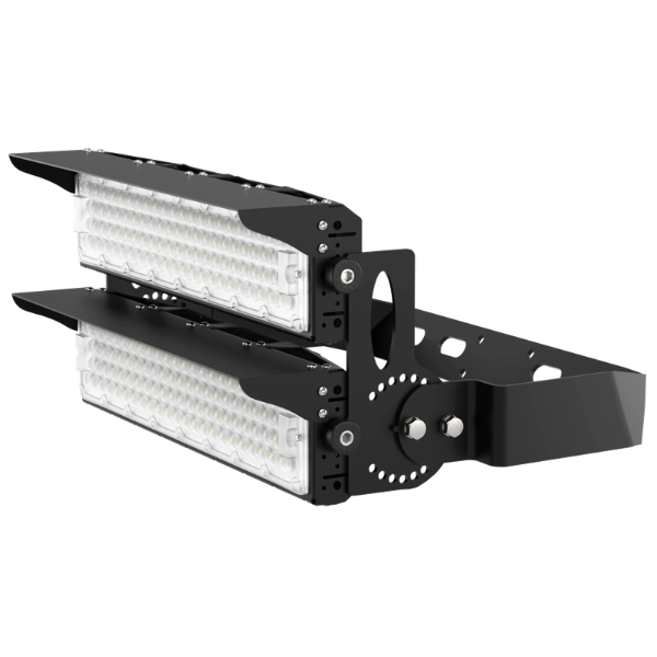 Projecteur de stade filaire - Série EVASION V2 - 500 Watts - 85 000 Lumens - 170 Lumens/Watt - Angle 20° / 40° / 60° / 90° au choix - IP66 - 63 x 28 x 24 cm  - Transformateur PHILIPS Xitanium -5000k - Dimmable 1-10V - Garantie 5 ans