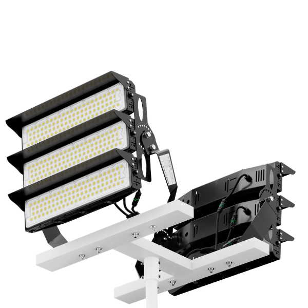 Projecteur de stade filaire - Série EVASION V2 - 750 Watts - 127 500 Lumens - 170 Lumens/Watt - Angle  20° / 40° / 60° / 90° au choix - IP66 - 63 x 44 x 24 cm - Transformateur PHILIPS Xitanium - 5000k - Dimmable 1-10V - Garantie 5 ans