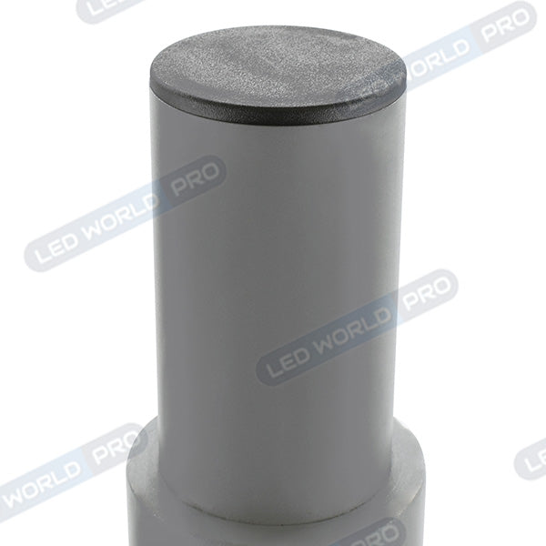 Mât / Poteau pour lampe de rue - Nouveau design - Série STANDARD V4 ECO avec trappe - 3 mètres - Entraxe latéral des trous 160mm - Couleur GRIS - Capuchon en plastique - Base de fondation en option