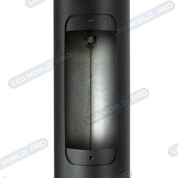 Mât / Poteau pour lampe de rue - Nouveau design - Série STANDARD V4 ECO avec trappe - 4 mètres - Entraxe latéral des trous 160mm - Couleur NOIR - Capuchon en plastique - Base de fondation incluse