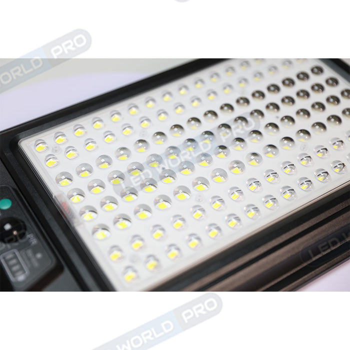 Pack lampadaire solaire complet 3 mètres : Lampadaire solaire - Série VIEW V2 EVO 1400 Watts - 4500 Lumens - 3000k + Mât STANDARD V4 ECO 3 mètres - Avec trappe + Support déporté 45mm