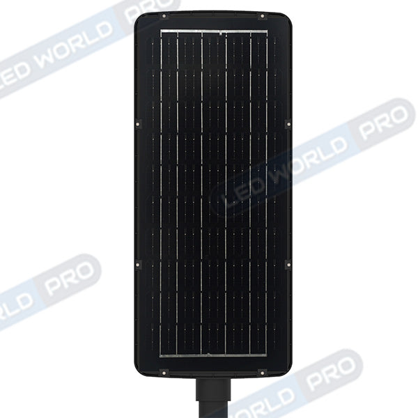 Pack lampadaire complet 4 mètres : Lampadaire solaire - Série VIEW V2 EVO 1200 Watts - 3600 Lumens - 6000k + Mât STANDARD 4 mètres au choix ( V1 EVO ou V4 ECO - Avec trappe) + Adaptateur ajustable 80/50mm ou Support déporté 45mm