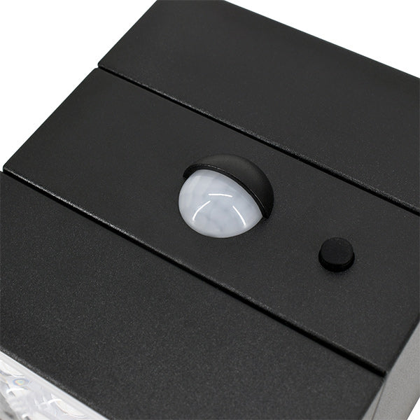 Pack de 10x Projecteurs muraux LED solaires - CCT(Couleur Changeante en Température) Série WALL V1 -  300 Lumens - Angle 120°x60° - IP65 - 95 x 88 x 74 mm - Modèle NOIR - 2 MODES - Avec détecteur de mouvement - Avec capteur crépusculaire - Garantie 5 ans