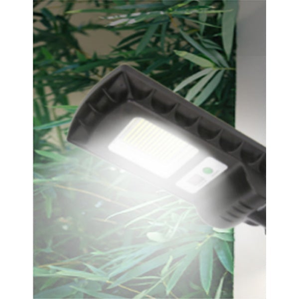 Pack de 2x Lampes de rue solaires - Série CYCLOPE - Rendu lumineux 80 Watts - Angle éclairage 180 ° - IP67 - 25 x 14 x 4 cm - Avec capteur crépusculaire – Support mural intégré – Couleur 6000K