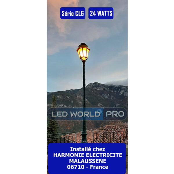 Ampoule LED E27 / E40 au choix - Série CL6 - 24 Watts - 130 / 150 / 180 lumens par Watt au choix - 64 x 207 mm - Angle 360° - IP44