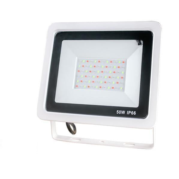 Projecteur LED Filaire RGB - Série PAD 50 Watts - 5000 Lumens - 100 Lumens/Watt - Angle 120° - IP66 - 205 x 160 x 34 mm - Avec télécommande - Garantie 3 ans