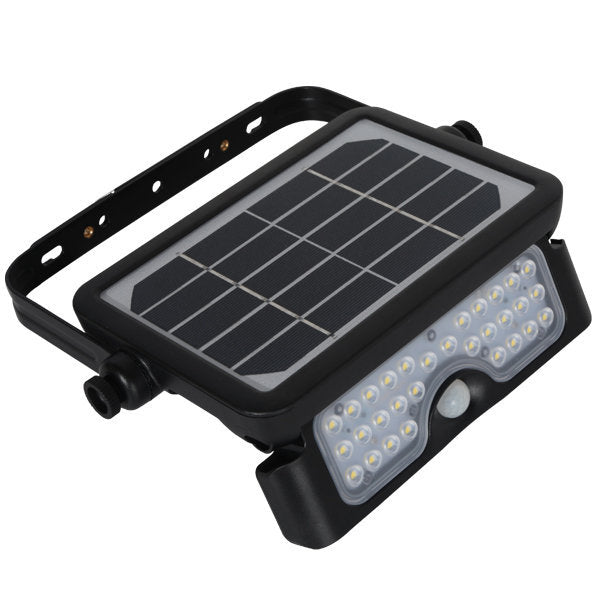Pack de 2x Projecteurs LED solaires avec détecteur de mouvement - Série SOFT V1 - 500 Lumens - 23 x 15 x 4 cm - Angle 90° - IP65 - 4000k - Panneau solaire MONOCRISTALLIN - Avec détecteur de mouvement - Garantie 5 ans