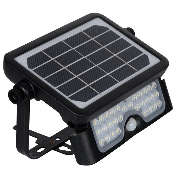 Pack de 2x Projecteurs LED solaires avec détecteur de mouvement - Série SOFT V1 - 500 Lumens - 23 x 15 x 4 cm - Angle 90° - IP65 - 4000k - Panneau solaire MONOCRISTALLIN - Avec détecteur de mouvement - Garantie 5 ans