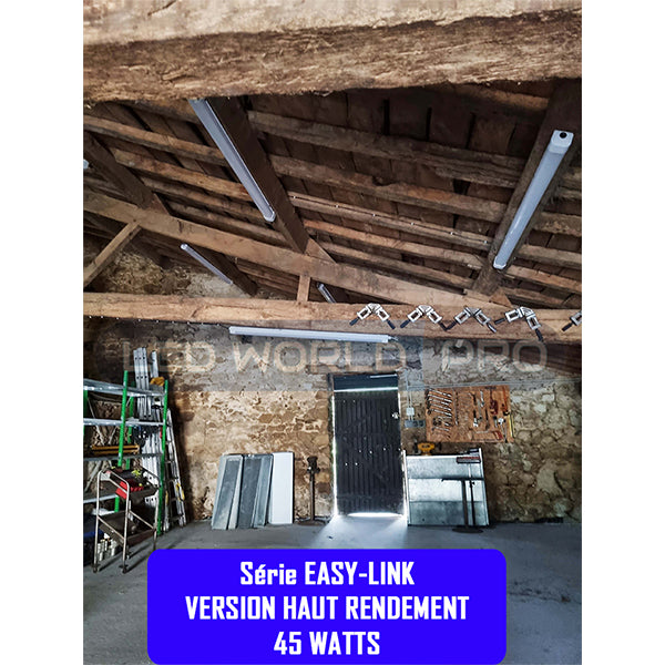 Pack de 12x Réglettes LED étanches connectables - Série EASY-LINK - Version HAUT RENDEMENT - 60 Watts - 8400 Lumens - 140 Lumens/Watt - 157 x 7 x 6 cm - Angle 120° - IP65 - 4000k / 5000k - Transformateur TRIDONIC - Garantie 5 ans