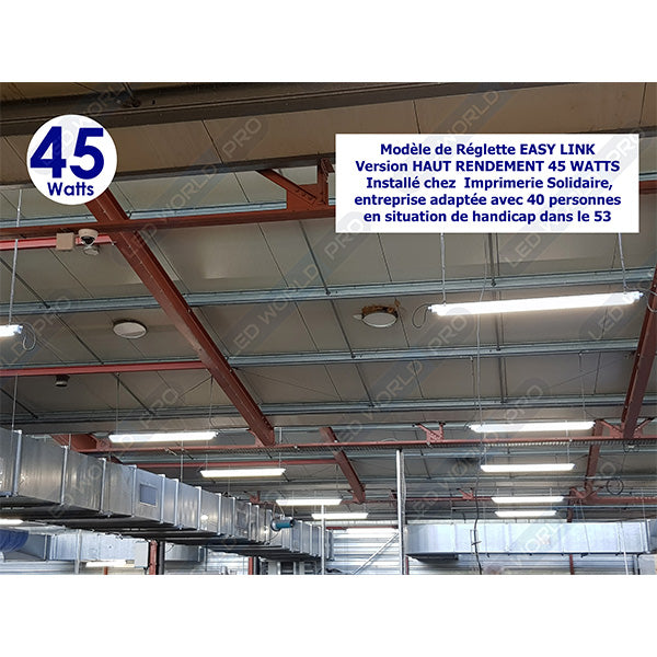 Pack de 12x Réglettes LED étanches connectables - Série EASY-LINK - Version HAUT RENDEMENT - 60 Watts - 8400 Lumens - 140 Lumens/Watt - 157 x 7 x 6 cm - Angle 120° - IP65 - 4000k / 5000k - Transformateur TRIDONIC - Garantie 5 ans