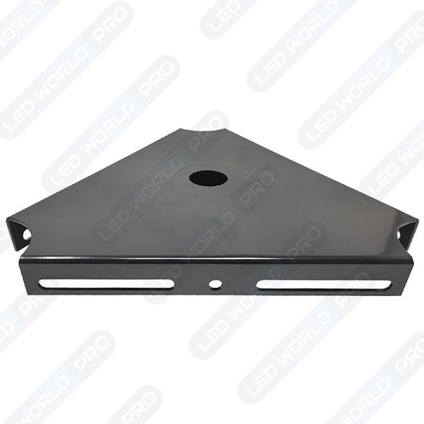 Tête de mât triangulaire pour 1 / 2 / 3 projecteurs - Insertion mât diamètre 80mm - 34 x 34 x 34 x 8 cm - Garantie 10 ans