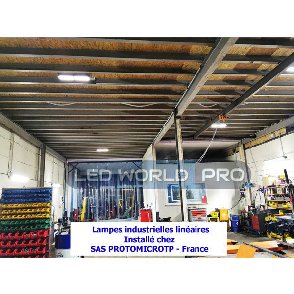 Pack de 4x Lampes industrielles Driverless - Linéaire - Série LINEAR - 150 Watts - 15 000 Lumens - 100 Lumens/Watt - Angle 120 ° x 60 ° - IP44 - Aluminium - 840 x 110 x 110 mm