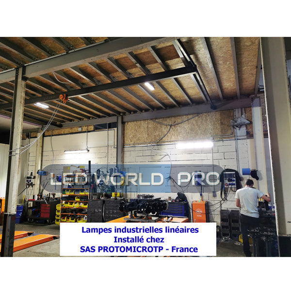 Pack de 4x Lampes industrielles Driverless - Linéaire - Série LINEAR - 150 Watts - 15 000 Lumens - 100 Lumens/Watt - Angle 120 ° x 60 ° - IP44 - Aluminium - 840 x 110 x 110 mm