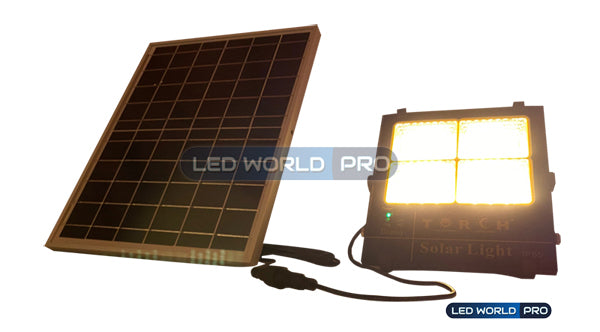 Pack de 7x Projecteurs LED solaires - Série AJUST - Couleur éclairage AJUSTABLE - 100 Watts - Angle 120° - Lampe 285 x 255 x 50 mm - Panneau 350 x 350 x 17 mm - IP65 - Télécommande - Garantie 3 ans