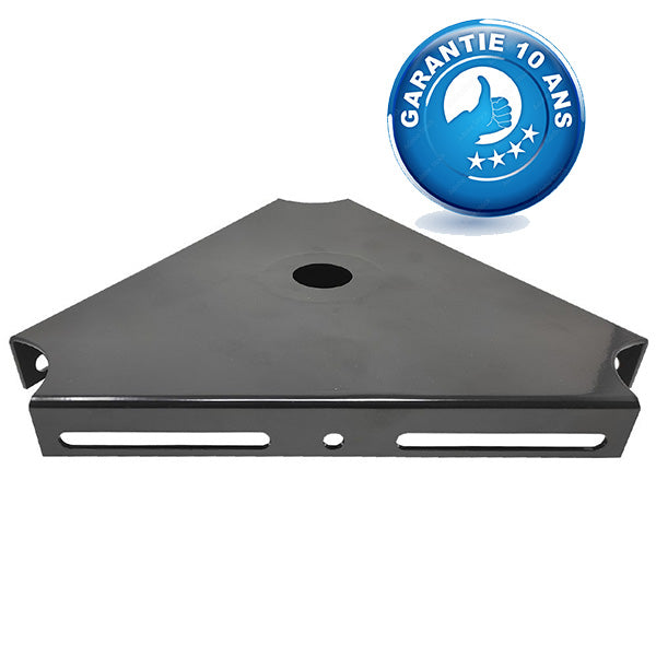 Tête de mât triangulaire pour 1 / 2 / 3 projecteurs - Insertion mât diamètre 80mm - 34 x 34 x 34 x 8 cm - Garantie 10 ans