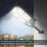 Pack lampadaire solaire complet triple tête 4 mètres : 3x Lampes solaires Série POWER ULTRA - 200 Watts 6500k + Mât STANDARD 4 mètres + Triple tête de mât perpendiculaire + Adaptateur 60/50mm