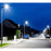 Pack lampadaire solaire complet triple tête 4 mètres : 3x Lampes solaires Série POWER ULTRA - 300 Watts 6500k + Mât STANDARD 4 mètres + Triple tête de mât perpendiculaire + Adaptateur 60/50mm