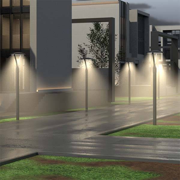 Pack de 2x Lampes de jardin et parking filaires - Série OVALI ULTRA - 60 Watts - 8400 Lumens - 140 Lumens/Watt - IP66 - IK08 - Angle 90°- 54 x 42 x 42 cm - Tube d'insertion 60-80mm - 3000k - Plaque diffuseur Kerafyrm - Garantie 5 ans