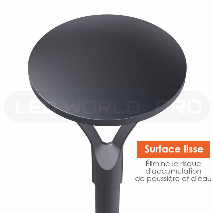 Pack de 2x Lampes de jardin et parking filaires - Série OVALI ULTRA - 60 Watts - 8400 Lumens - 140 Lumens/Watt - IP66 - IK08 - Angle 90°- 54 x 42 x 42 cm - Tube d'insertion 60-80mm - 3000k - Plaque diffuseur Kerafyrm - Garantie 5 ans