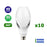 Lot de 10 Ampoules LED E27 - 40 Watts - 4100 Lumens - 103 Lumens/Watt - 90 x 212 mm - Angle 265° - IP20